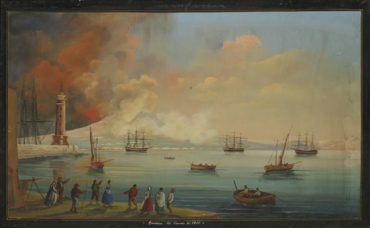 Around Vesuvius in 1822 by Neapolitan School