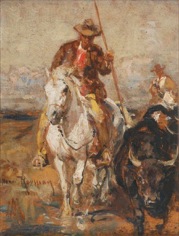 Riders and bull by Henri Émilien Rousseau