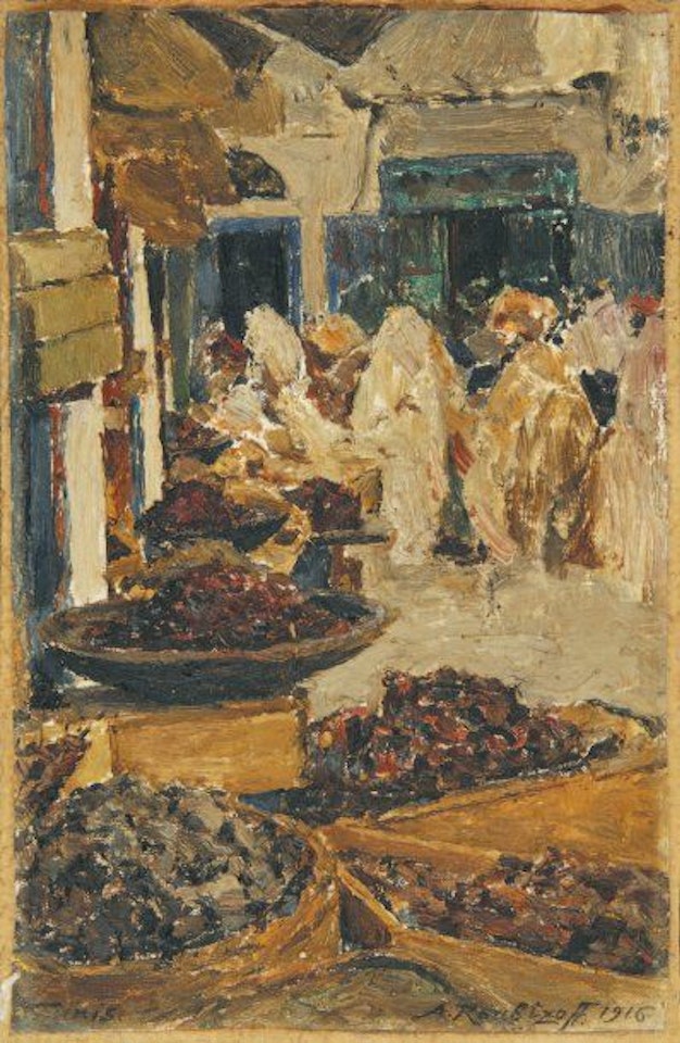 Market scene, Tunis by Alexandre Roubtzoff