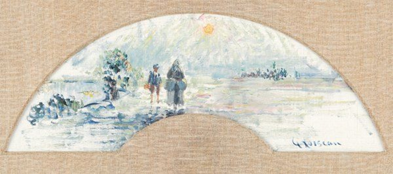 Woman and child at dawn by Gustave Loiseau