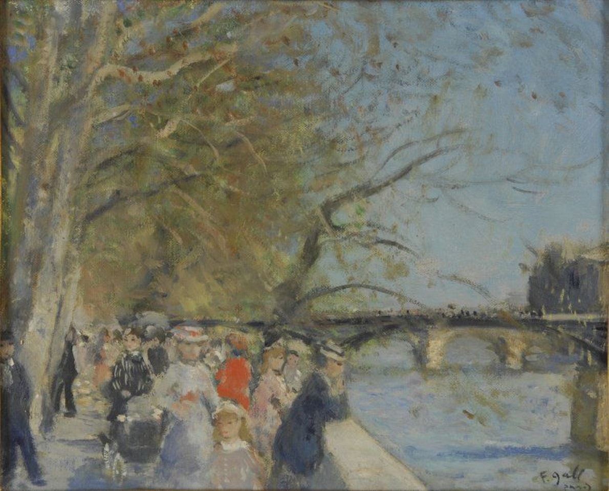 Autumn walk, Quai du Louvre, facing the Pont des Arts, Paris by François Gall