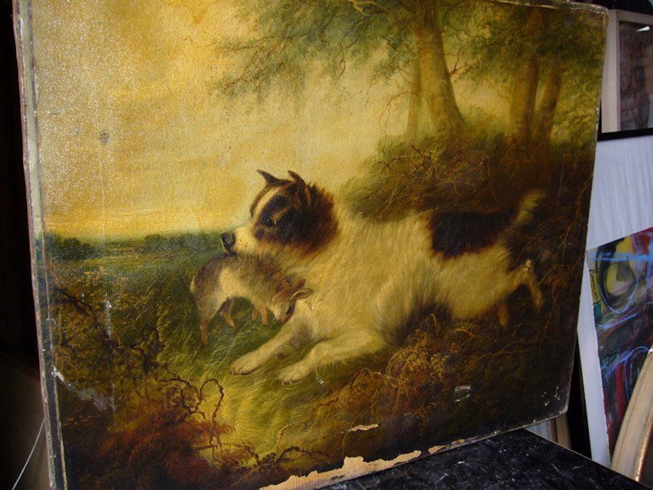 Dog and hare by English School