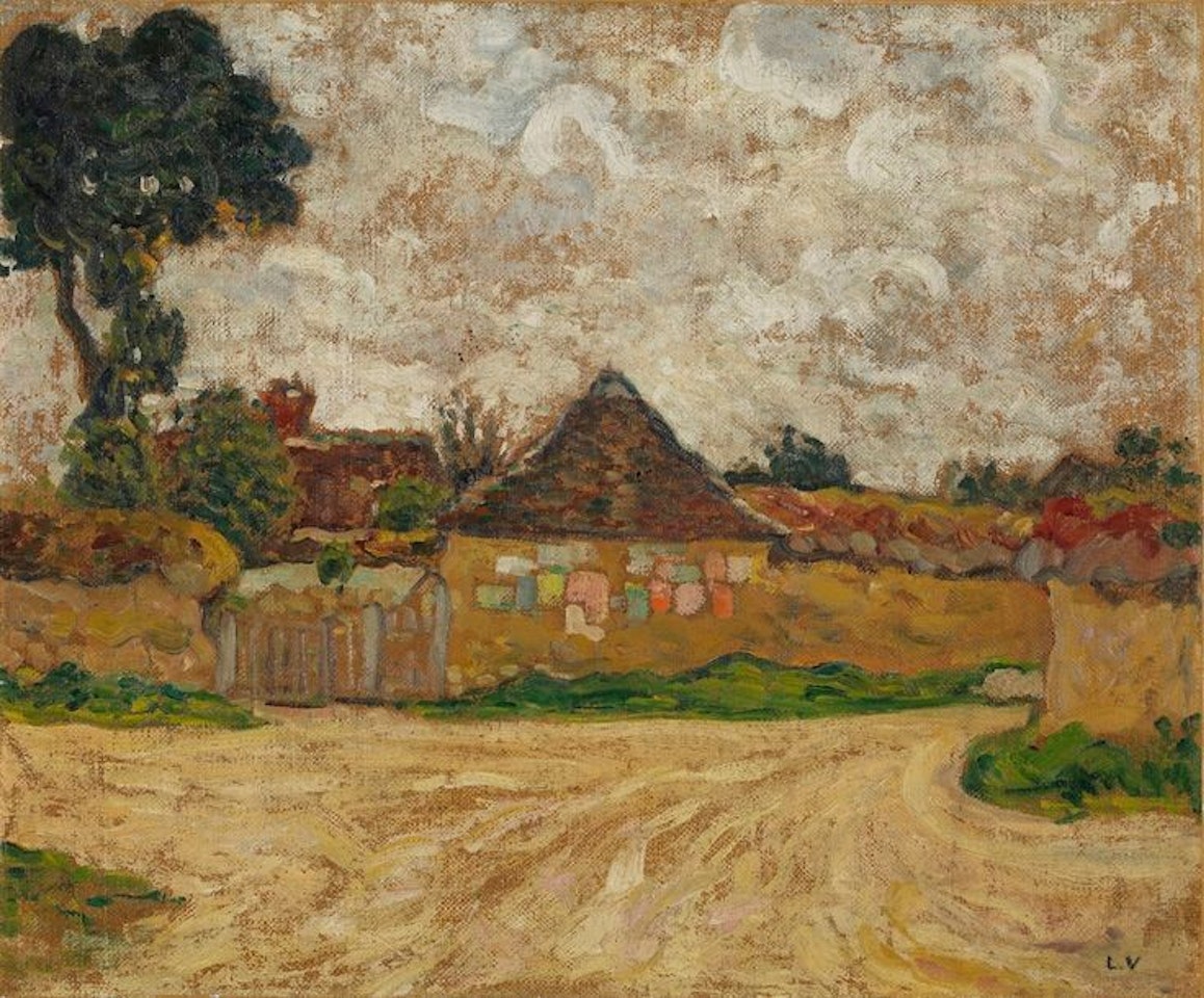 Path and house with posters, Bernay by Louis Valtat