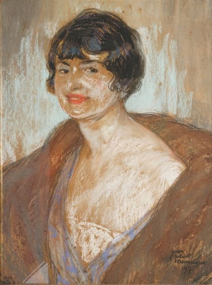Girl in fur coat by Jean Gabriel Domergue
