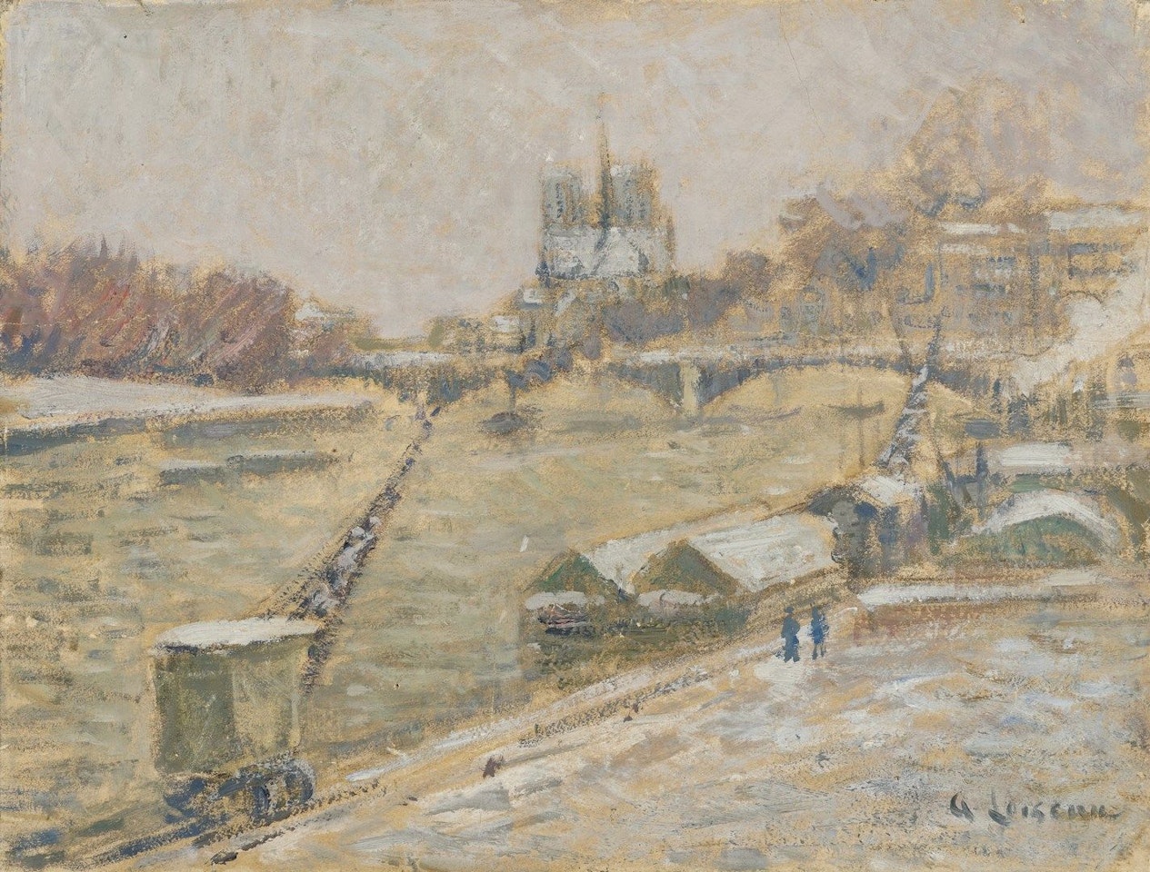 The quays towards Bercy in winter by Gustave Loiseau