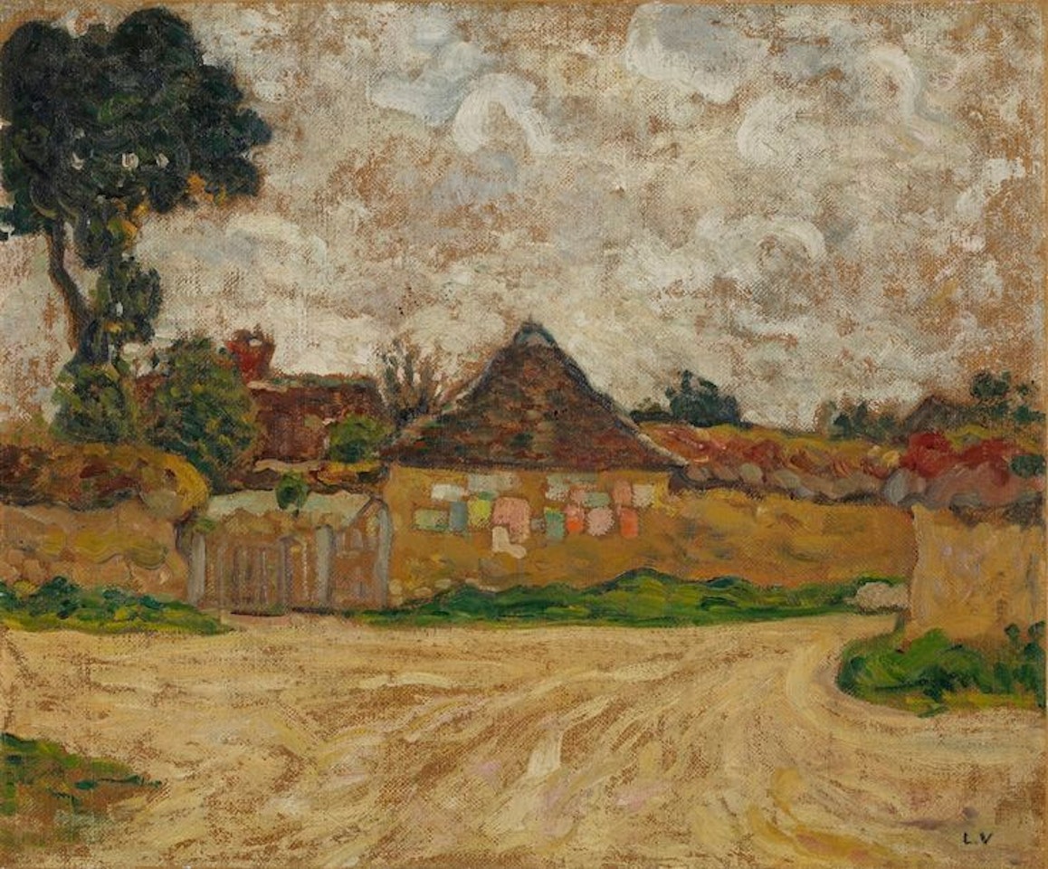 Path and house with posters, Bernay by Louis Valtat
