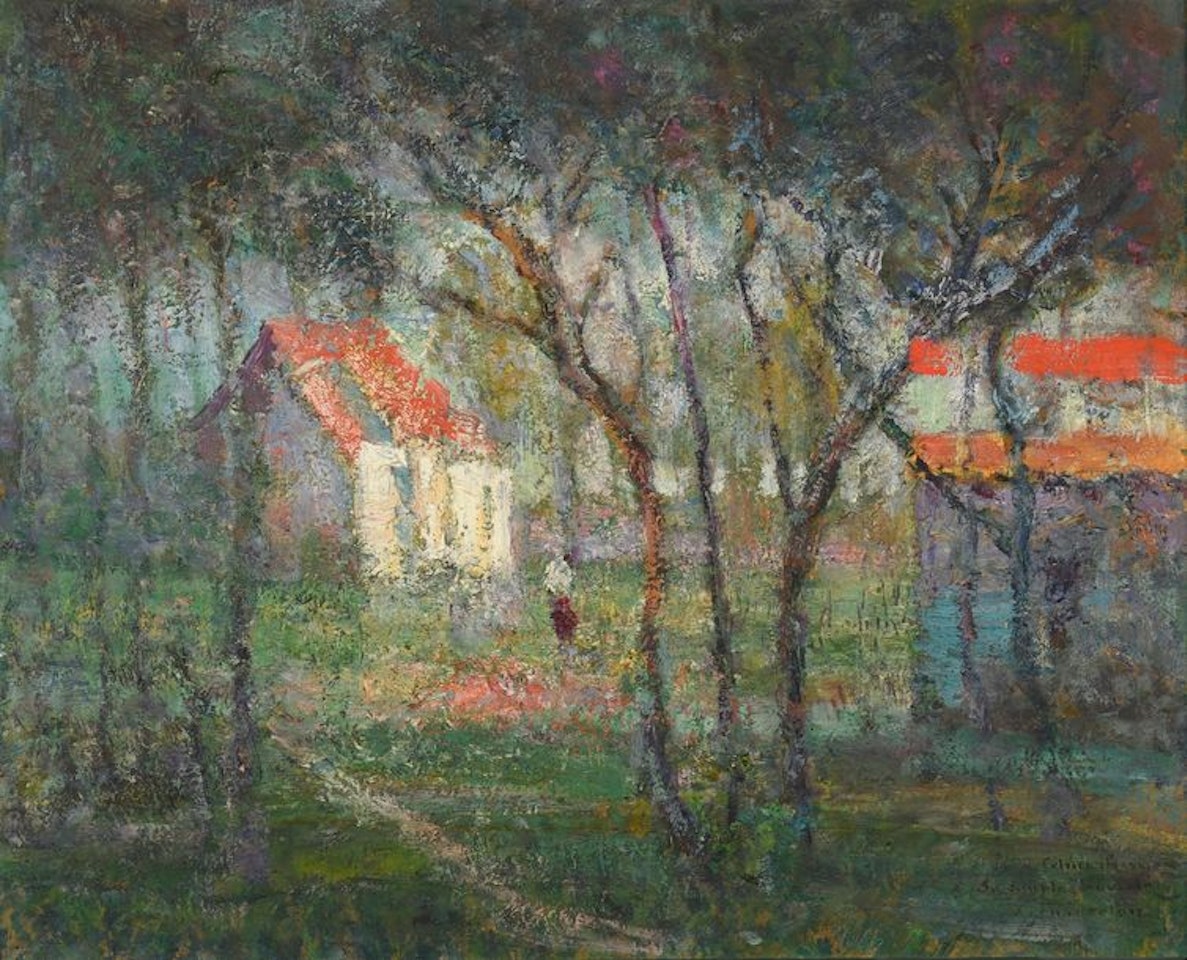Houses behind the trees by Victor Charreton