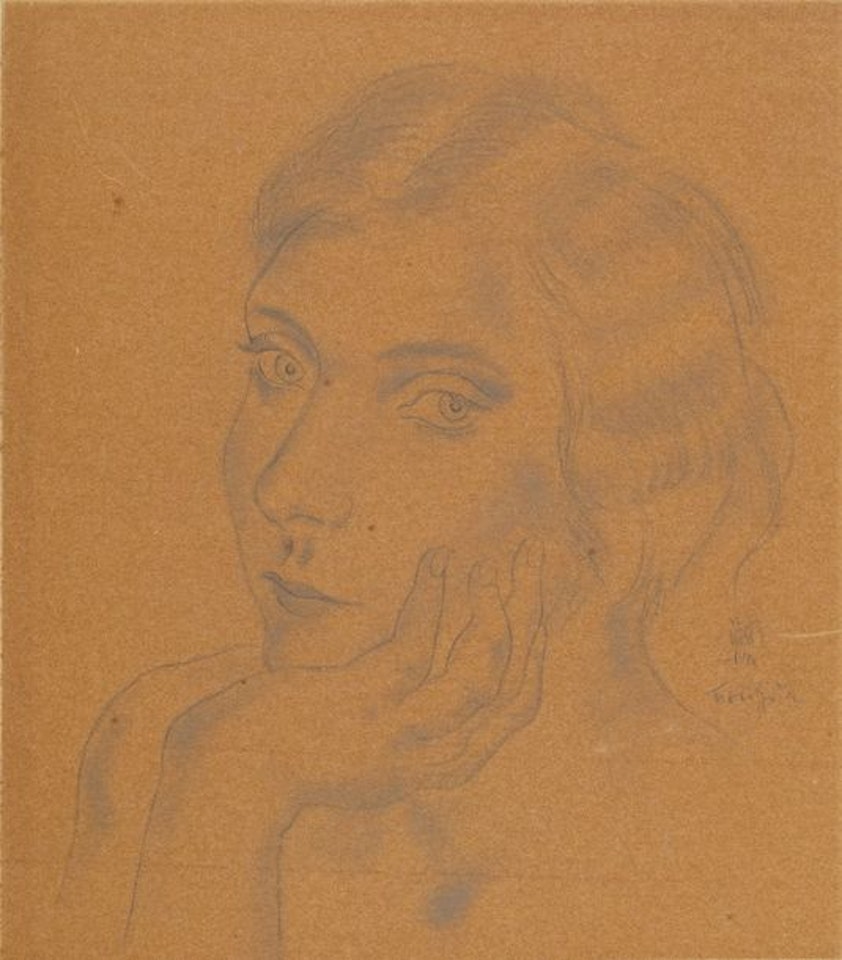 Portrait of a woman by Leonard Tsuguharu Foujita
