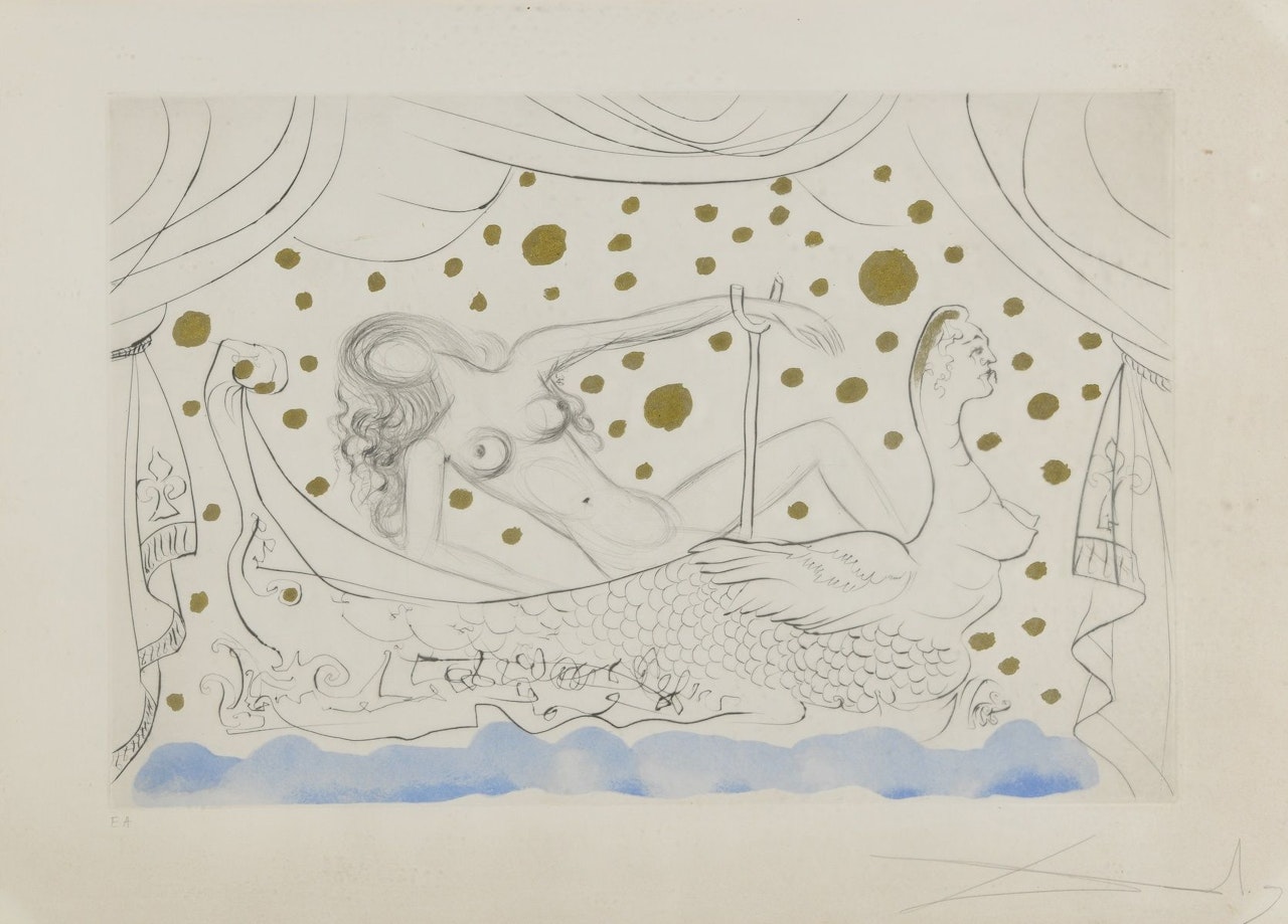 Naked in the bath by Salvador Dali
