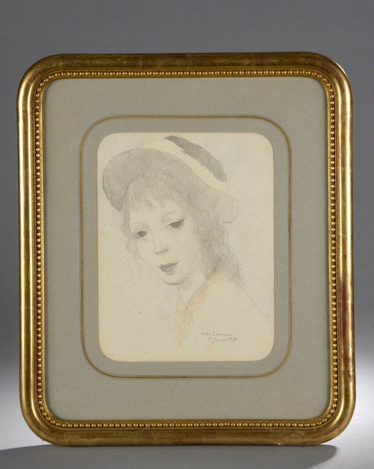 Young woman with a hat, January 1, 1928 by Marie Laurencin