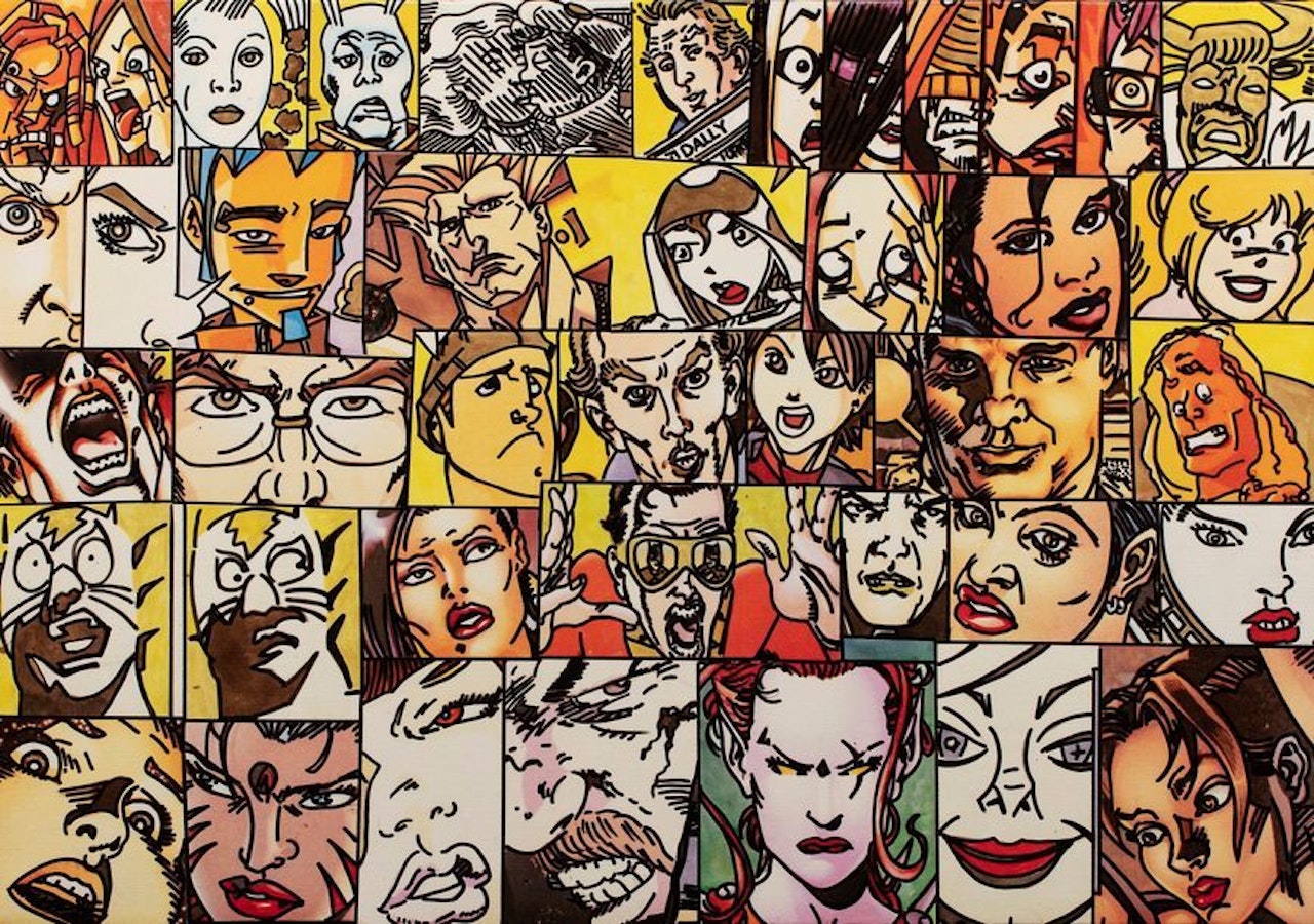 40 faces, Squair Scap series by Erro