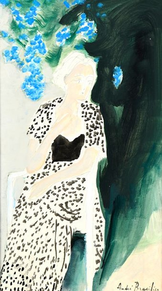 Little reverie at the plumbago by André Brasilier