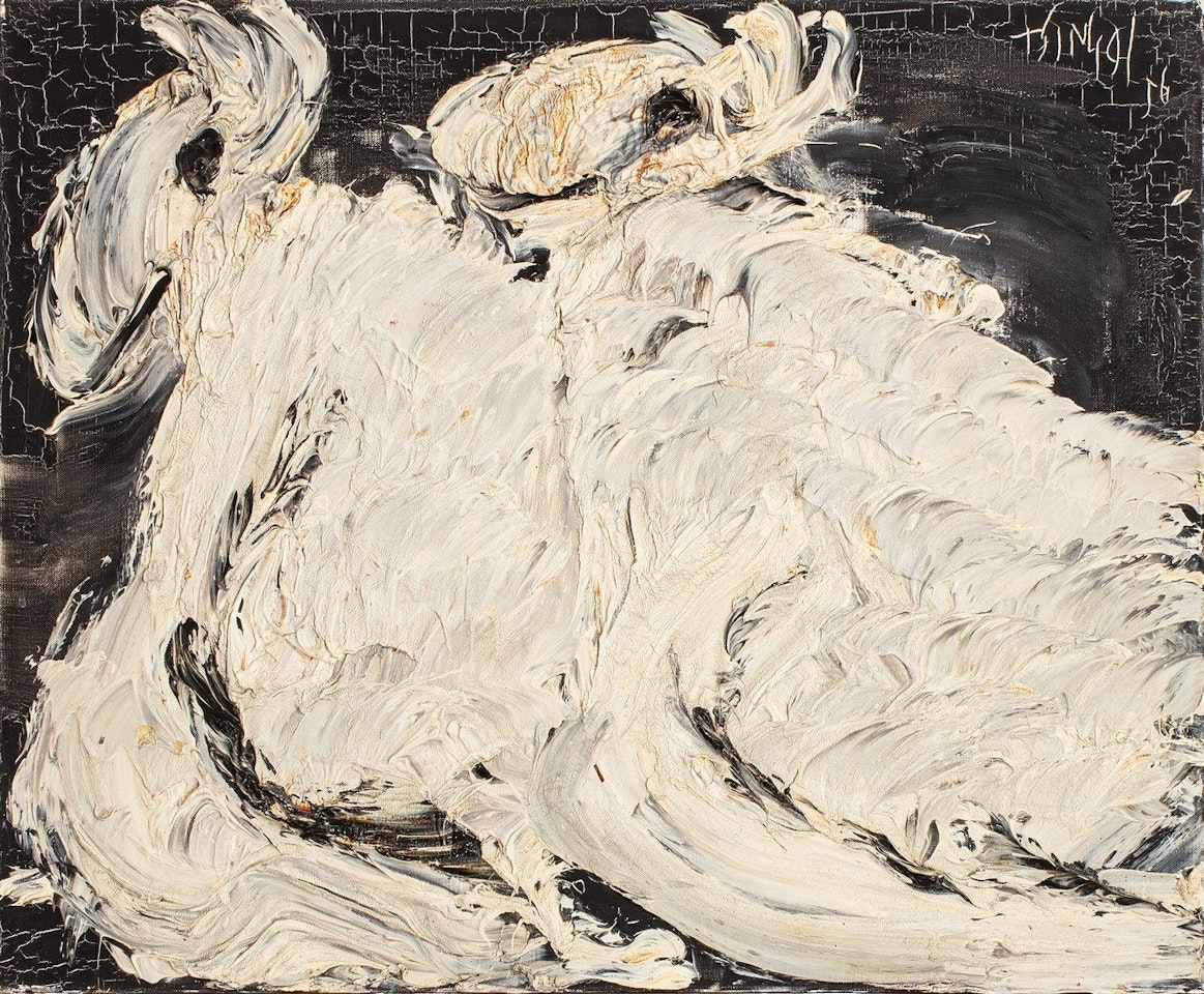Two rabbits on a black background by Thanos Tsingos
