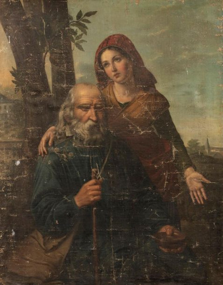 Couple of beggars by Italian School