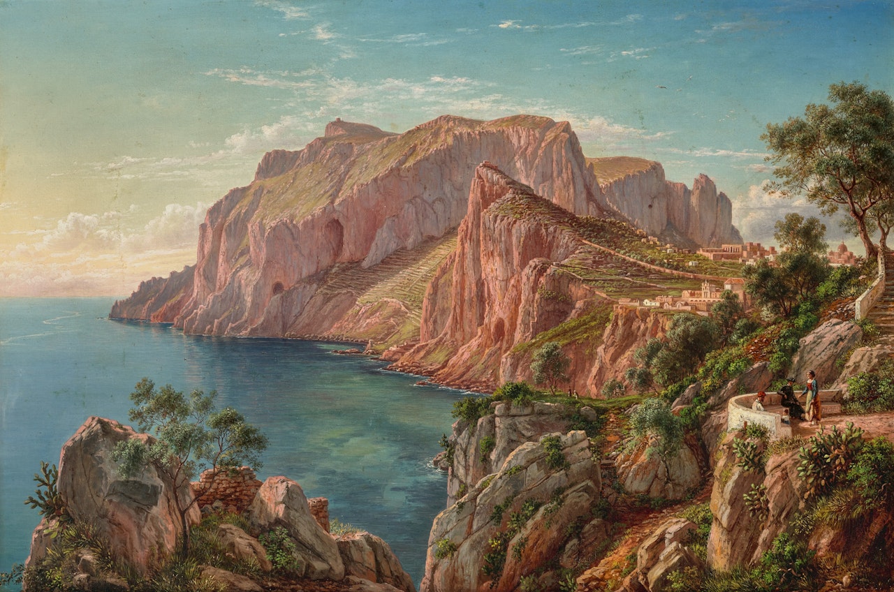 VIEW OF CAPRI NEAR NAPLES by Eugene von Guérard