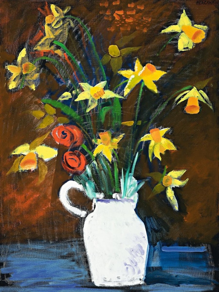 DAFFODILS IN A WHITE VASE by Charles Blackman