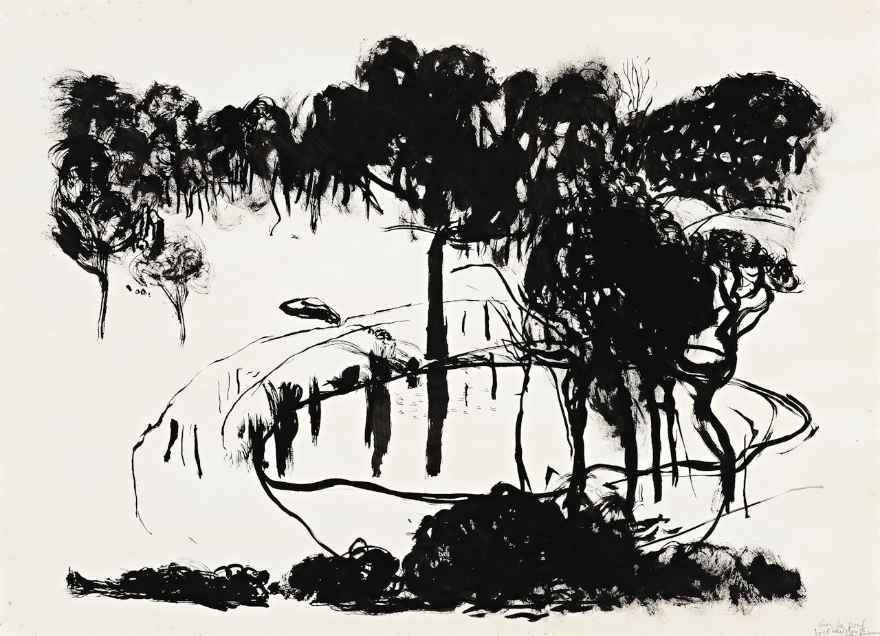 STUDY FOR POND AT BUNDANON by Brett Whiteley