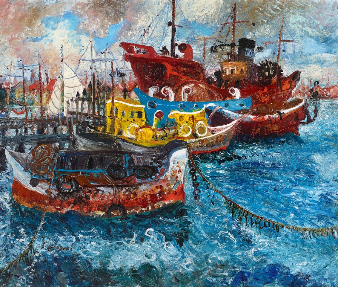 OLD SHIPS AT WILLIAMSTOWN by John Perceval