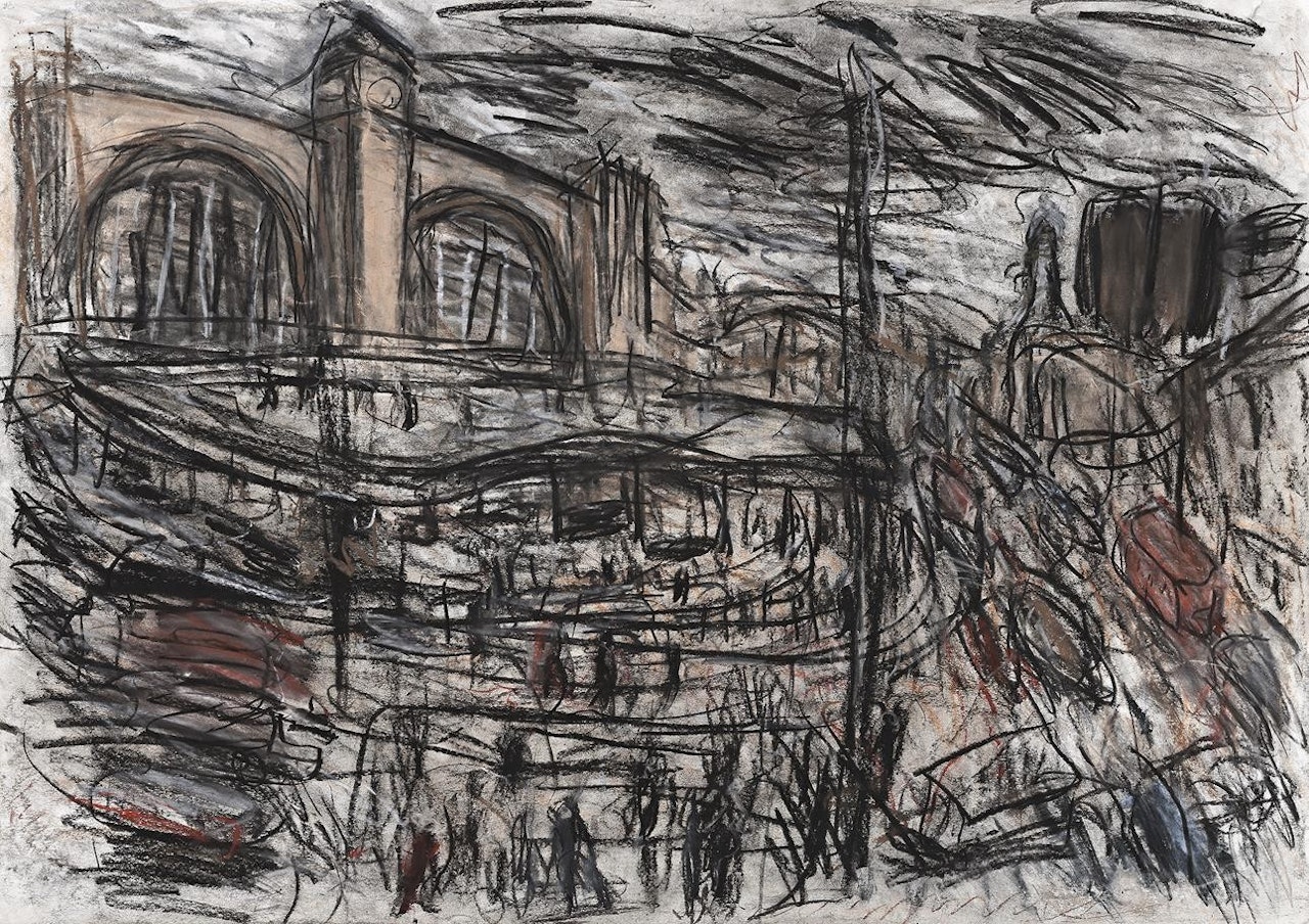 VIEW OF KING"S CROSS AND PENTONVILLE ROAD I by Leon Kossoff