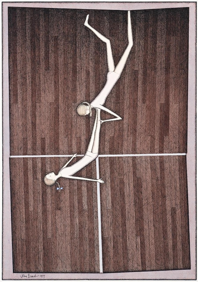 TWO GIRLS ON THE LINES by John Brack