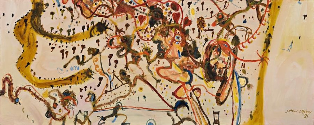 CLARENDON LANDSCAPE WITH MUSE by John Olsen