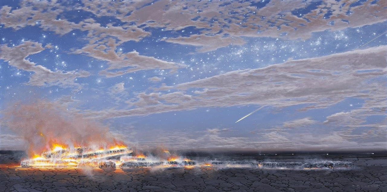 STARLIGHT OVER THE PLAIN (NIGHT COALS) by Tim Storrier