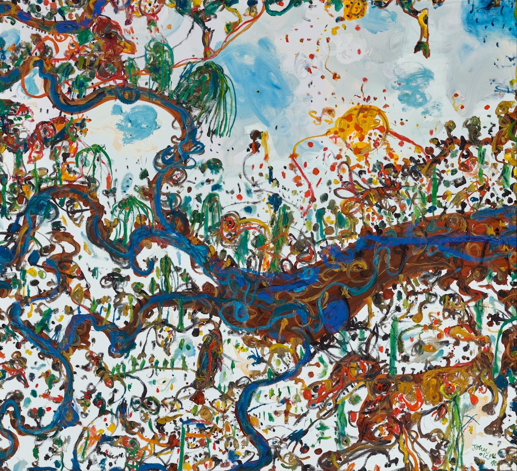 SMALL STREAMS RUNNING INTO A BIG RIVER by John Olsen