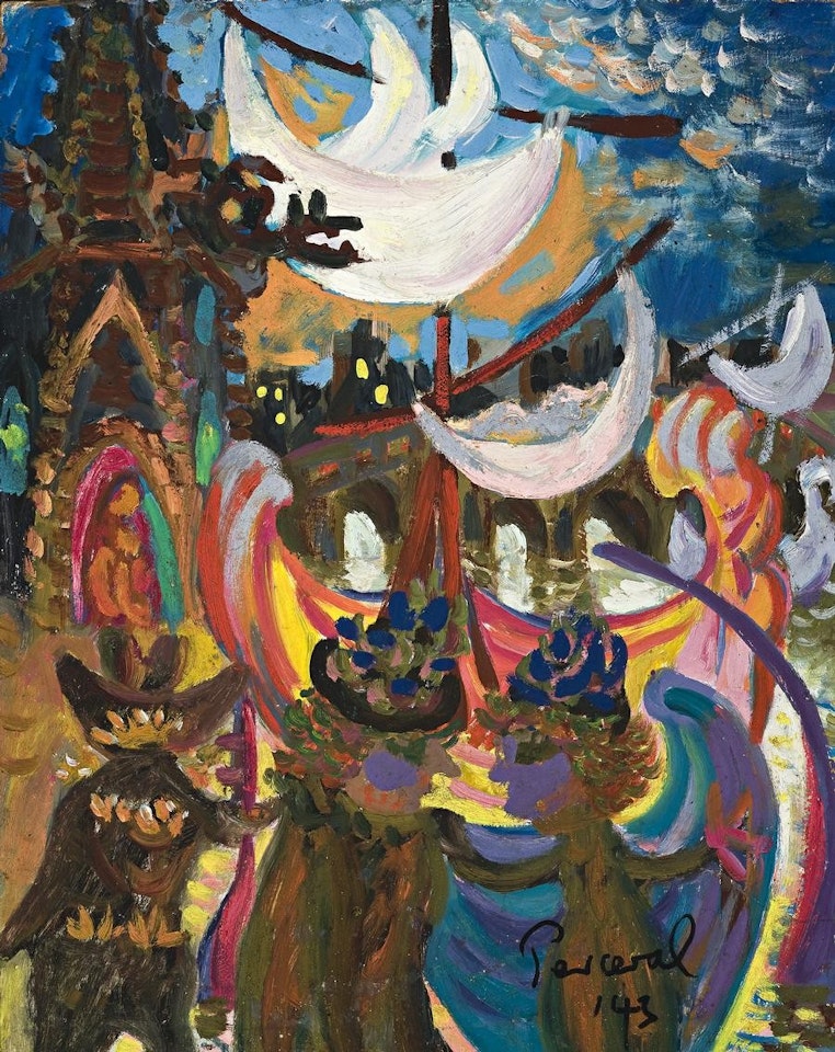 BOATS AND MOONS by John Perceval