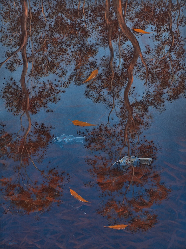 GOONYA GA GIRRARNG (FISH AND LEAVES) by Lin Onus