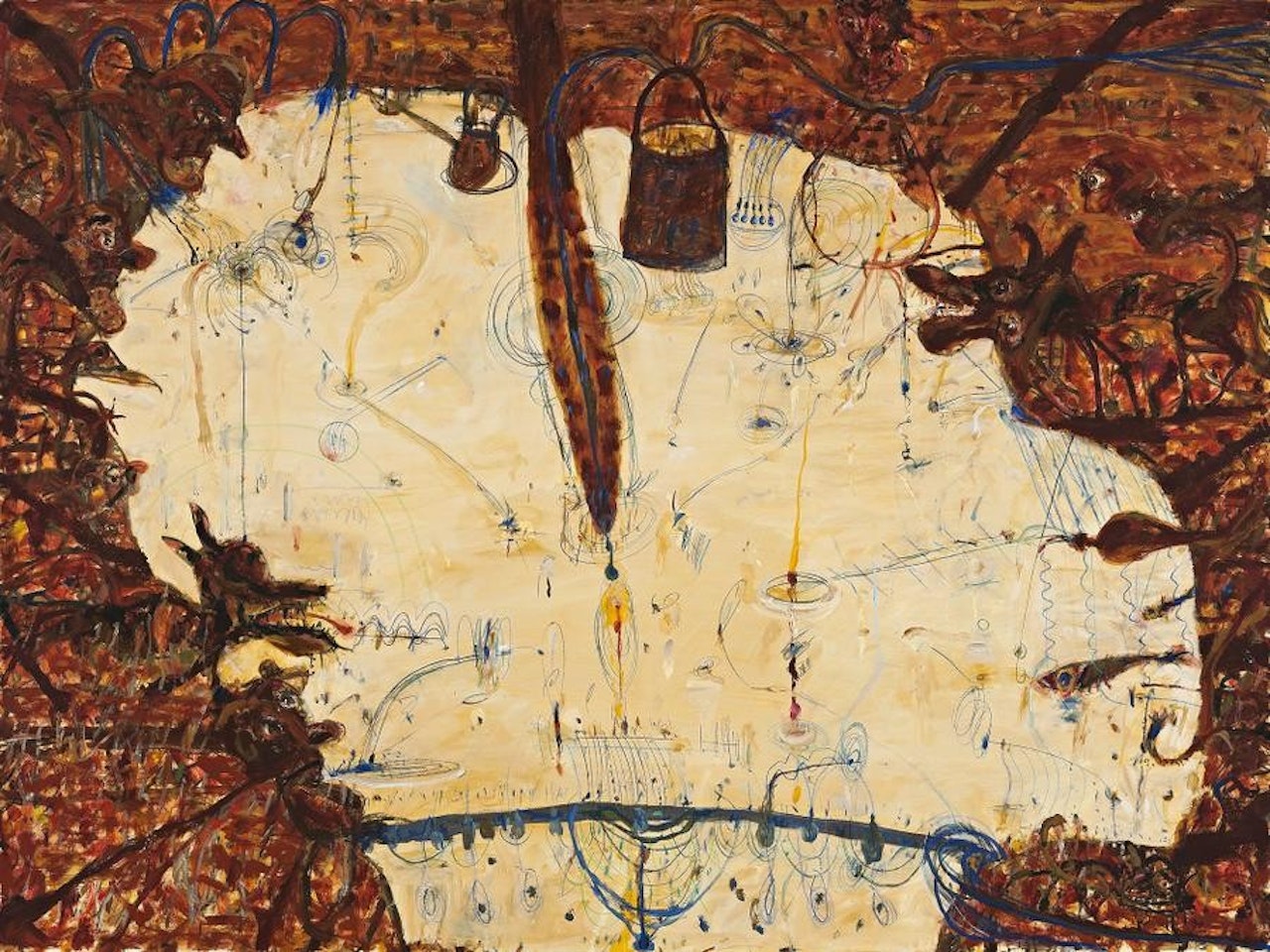 WATER FLOWING INTO LAKE EYRE by John Olsen