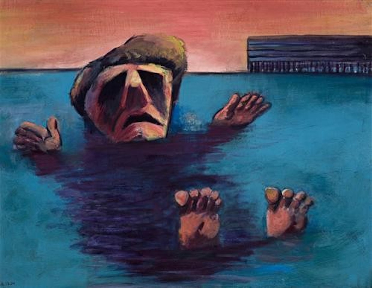MAN FLOATING by Charles Blackman