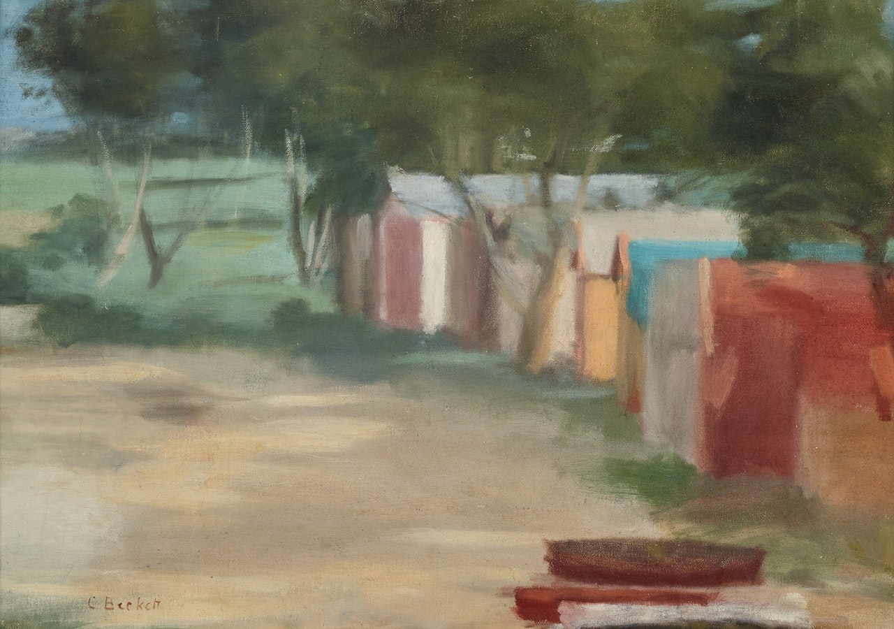BATHING BOXES, BEAUMARIS by Clarice Beckett