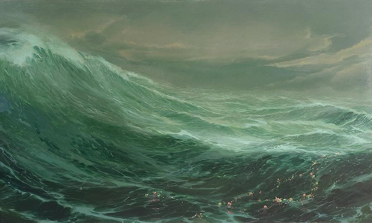 THE WAVE AND GARLAND by Tim Storrier