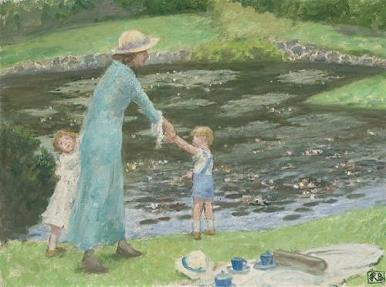 THE LILY POND; (FROM THE ROYAL BOTANIC GARDENS, MELBOURNE SERIES) by Rupert Charles Wulsten Bunny