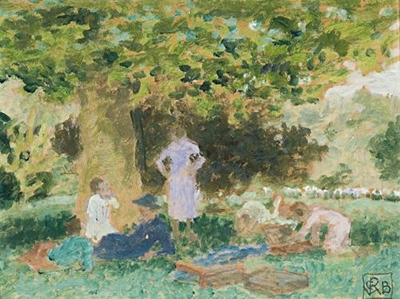 IN THE GARDENS; (FROM THE ROYAL BOTANIC GARDENS, MELBOURNE SERIES) by Rupert Charles Wulsten Bunny