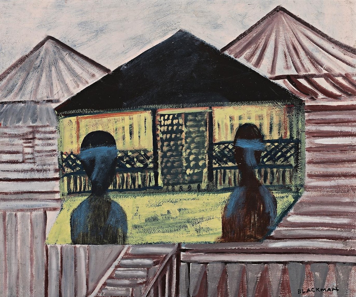 SPRING HILL WITH FIGURES by Charles Blackman