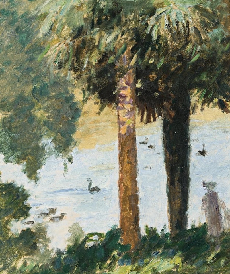 TWO PALM TREES (MELBOURNE BOTANIC GARDENS) by Rupert Charles Wulsten Bunny