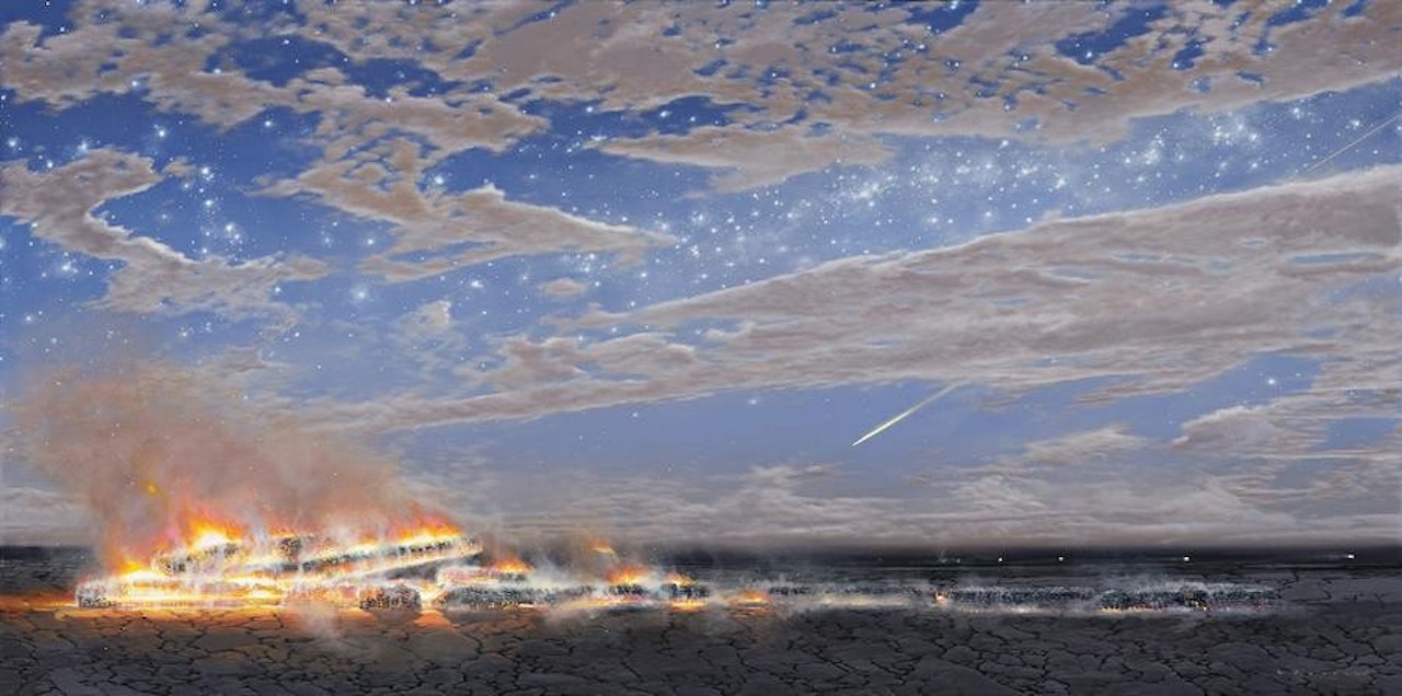 STARLIGHT OVER THE PLAIN (NIGHT COALS) by Tim Storrier