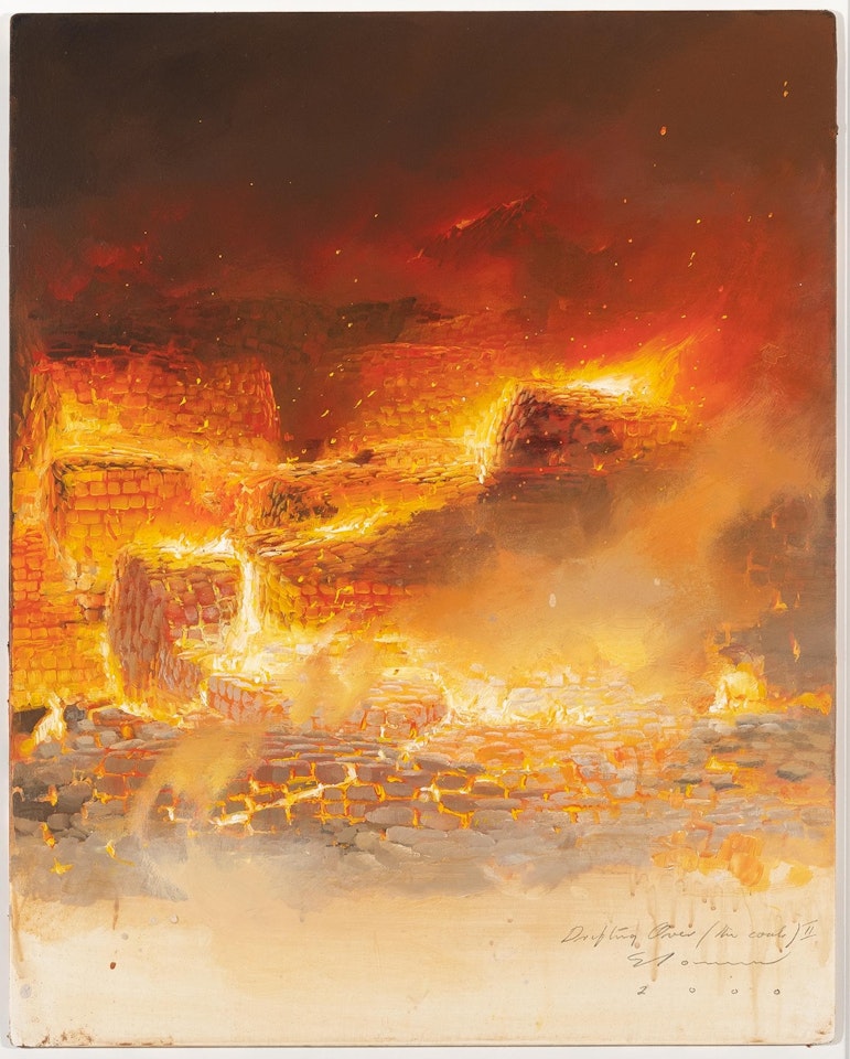 DRIFTING OVER (THE COALS) II by Tim Storrier