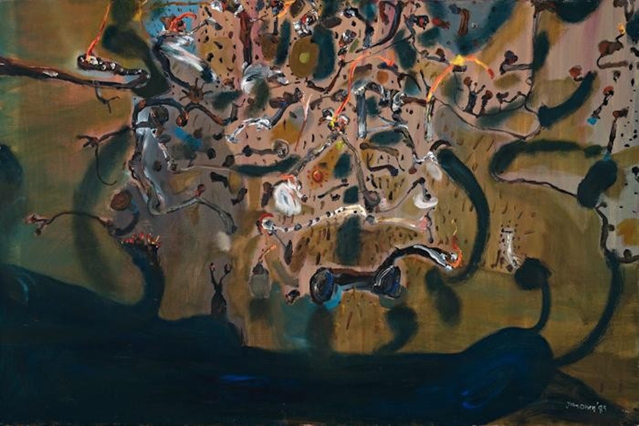BURNING TREES, PILBARA by John Olsen