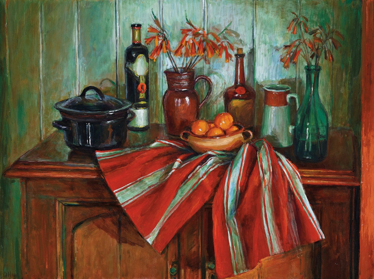 KITCHEN CUPBOARD AND CHRISTMAS BELLS by Margaret Hannah Olley