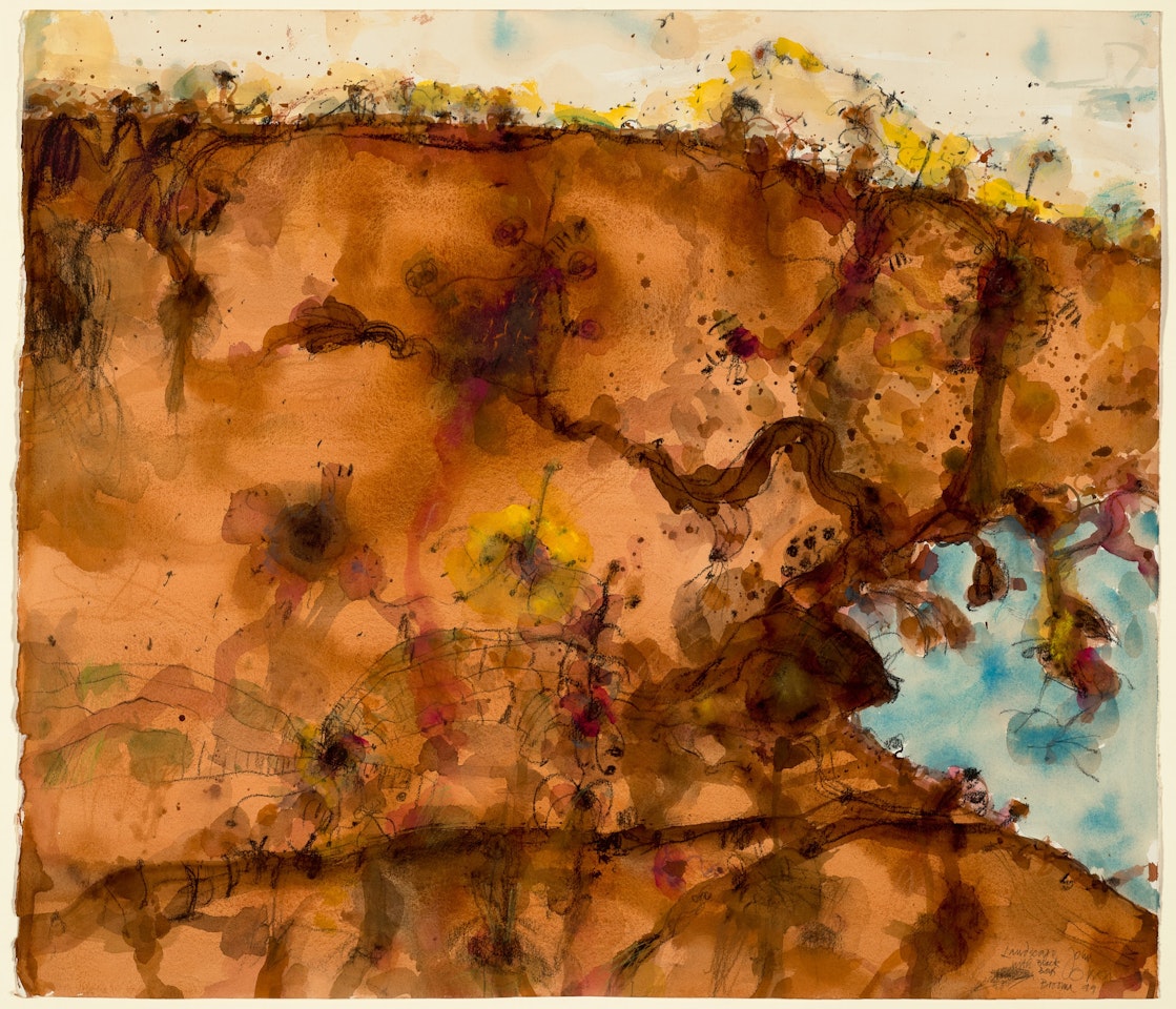 LANDSCAPE WITH BLACKBOYS, BROOME by John Olsen
