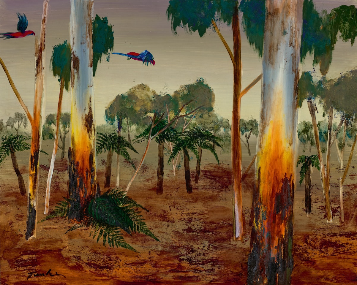 PARROTS IN BUSH by Albert Tucker