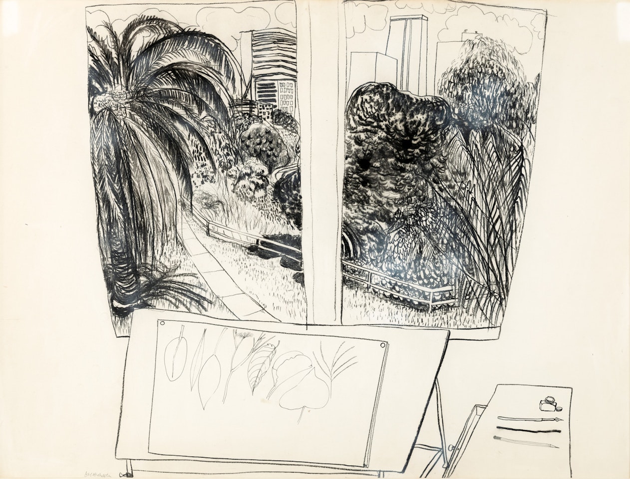 PARK FROM THE WINDOW, LAVENDER BAY ALSO KNOWN AS CLARK PARK, LAVENDER BAY by Brett Whiteley