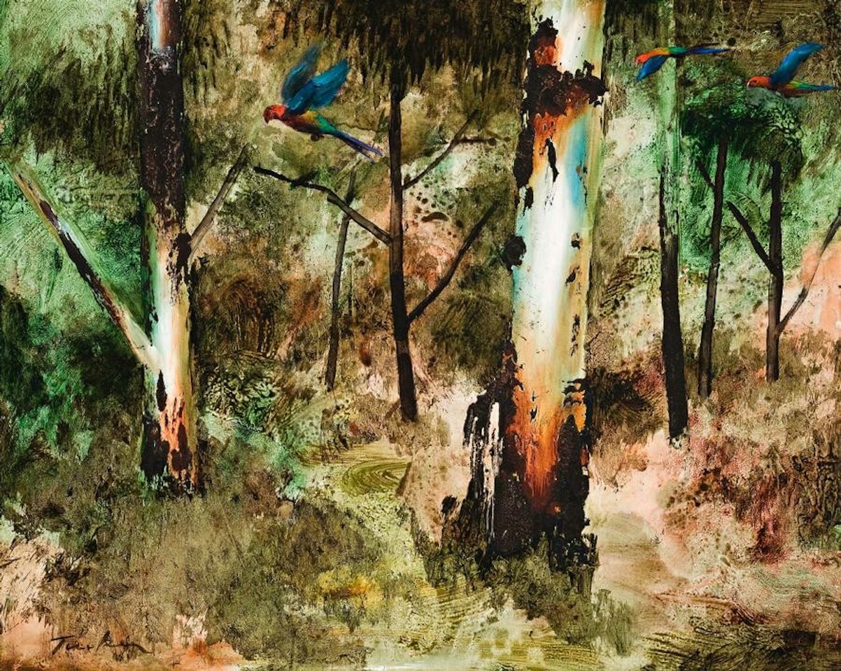 PARROTS IN FLIGHT by Albert Tucker