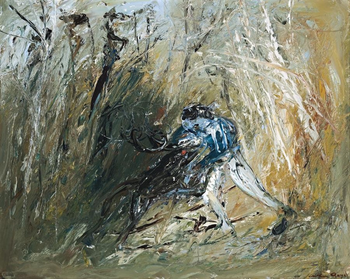 FIGURE WRESTLING WITH RAM by Arthur Merric Bloomfield Boyd