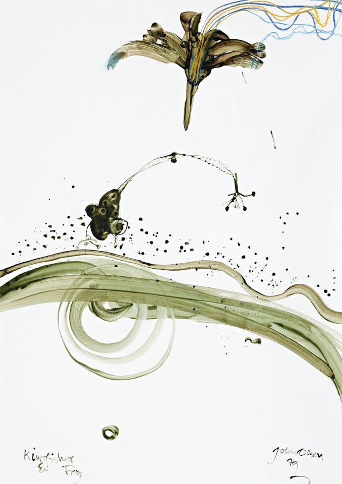 KINGFISHER AND FROG by John Olsen