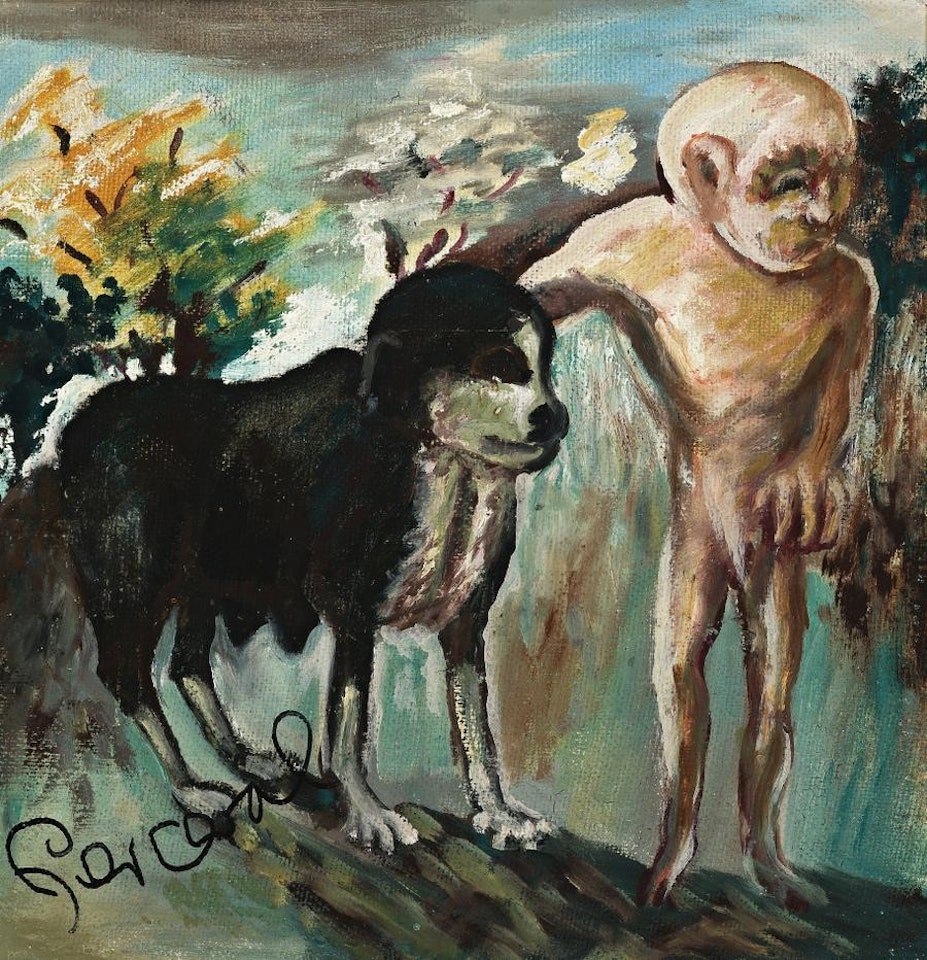 SMALL MAN AND BIG DOG by John Perceval