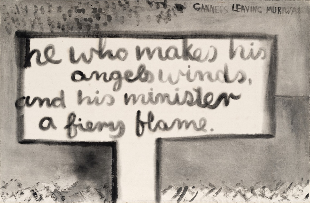GANNETS LEAVING MURIWAI by Colin Mccahon