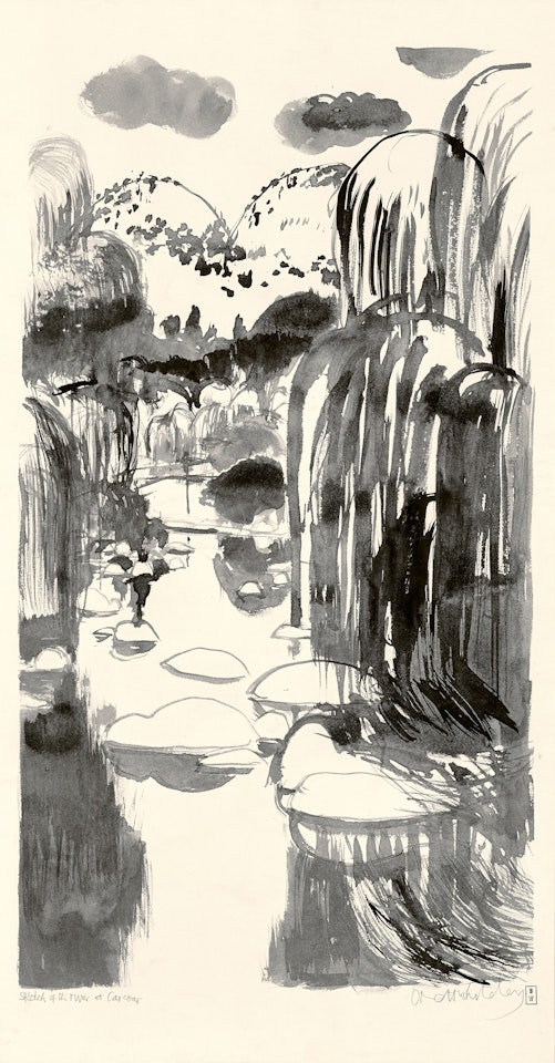SKETCH OF THE RIVER AT CARCOAR by Brett Whiteley